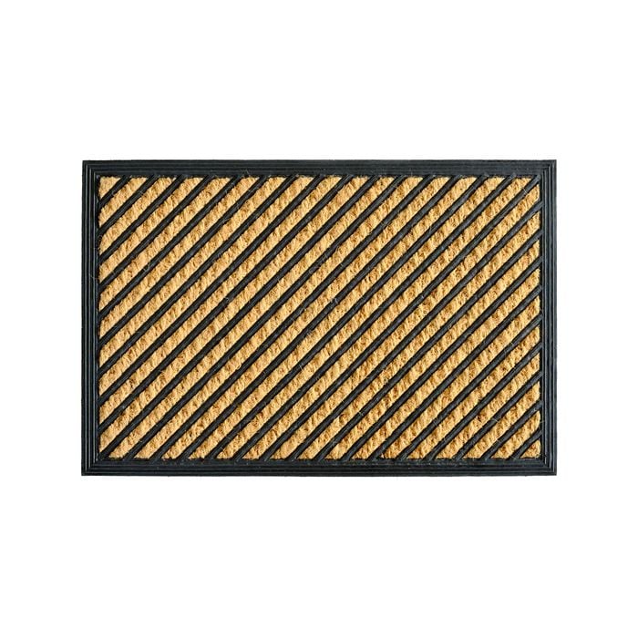 40 x 60cm Diagonal Strip Coir Outdoor Mat