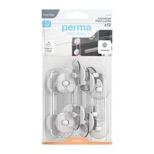 Perma Child Safety 12cm Adhesive Universal Flexi Locks - 12 Pack