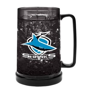 NRL Colour Freeze Mug - Cronulla Sharks - 500ML - Gel Freeze Drink Cup