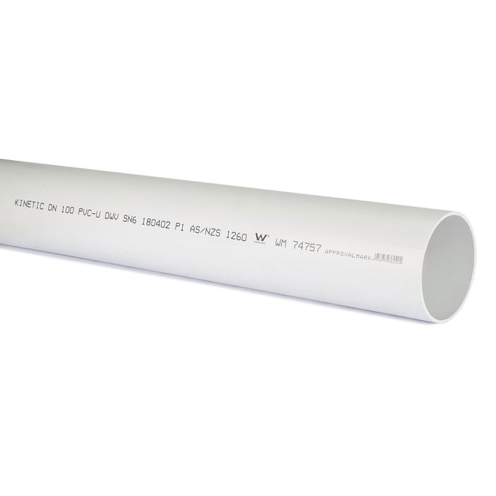 Kinetic 100mm x 1m PVC DWV Pipe