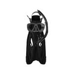 3pc Mirage Rayzor Gold Adult Mask/Snorkel/Flipper Set Black L/XL