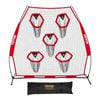 VEVOR 2133.6 x 2133.6mm Football Trainer Throwing Net Red with 5 Target Pockets for Player