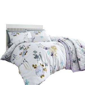 Bloomington Flora Lilac Cotton Rich Quilt Cover Set Super King