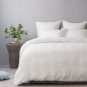 Tontine Squares Queen Bed Quilt Cover Set White