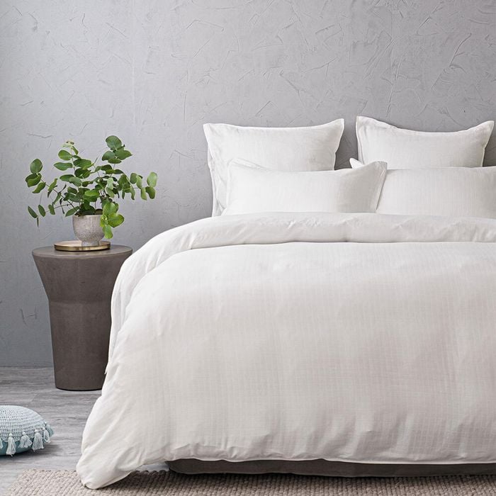 Tontine Squares Queen Bed Quilt Cover Set White
