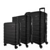 3pc Pierre Cardin 4 Wheel Hard-Shell Suitcase Travel Luggage Set Black