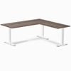 Desky Fixed Height Jarrah Legno Melamine L-Shape Office Desk 1800x1750mm White Frame