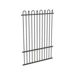 ProtectorAl 350 - 1200 x 1800mm Woodland Grey Aluminium Loop And Spear Pool Fence Panel With Mid Rail