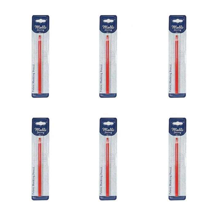 6pk Malli Sewing Fabric Marking Pencil Temporary Fabric Marking Tool 17cm Asstd