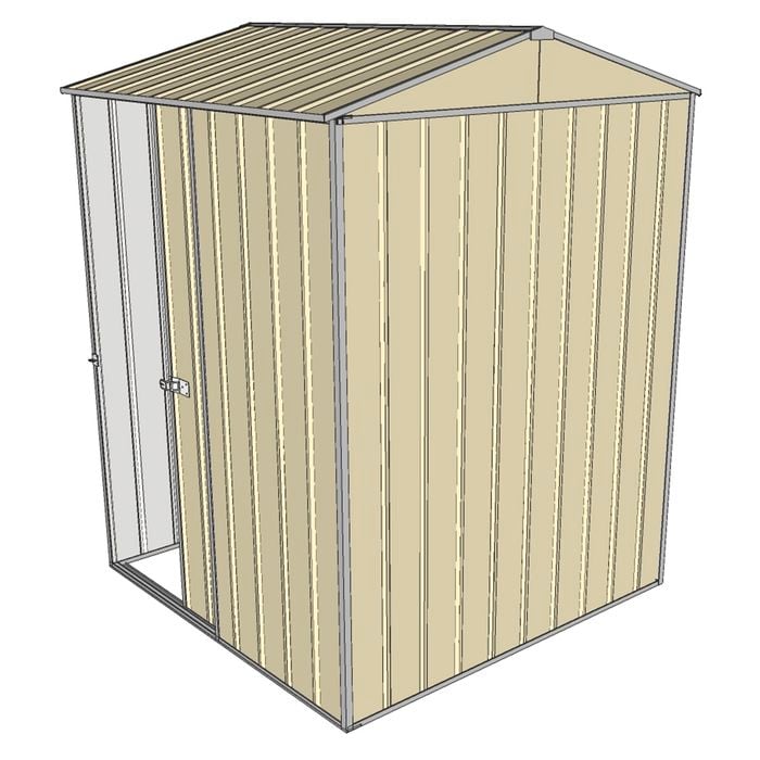 Build-a-Shed 1.5 x 1.5 x 2.3m Gable Single Sliding Side Door Shed - Cream
