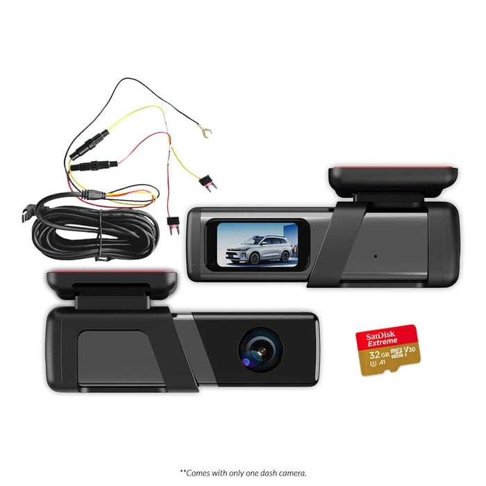 Elinz Single Lens 4K Dash Cam 1.47" Screen WiFi App Control Supercapacitor Compact Car DVR 32GB U3 Hardwire Kit