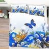 3D Blue Butterfly 270 Bed Pillowcases Quilt King Size