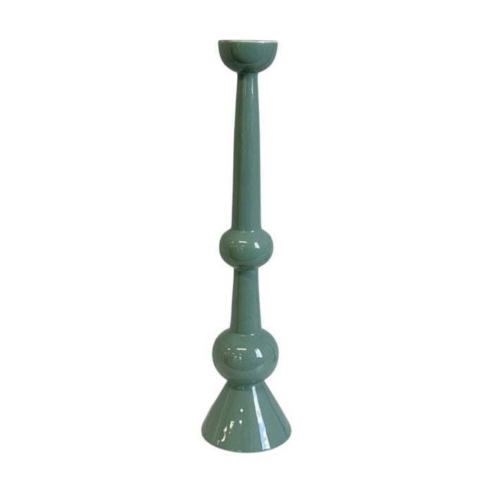 SS Collective Small Enamelled Green Candlestick Candle Holder 39cm