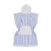 LVD Blue/White Striped Adult Microfibre Poncho Towel W/ Pockets 80x110cm