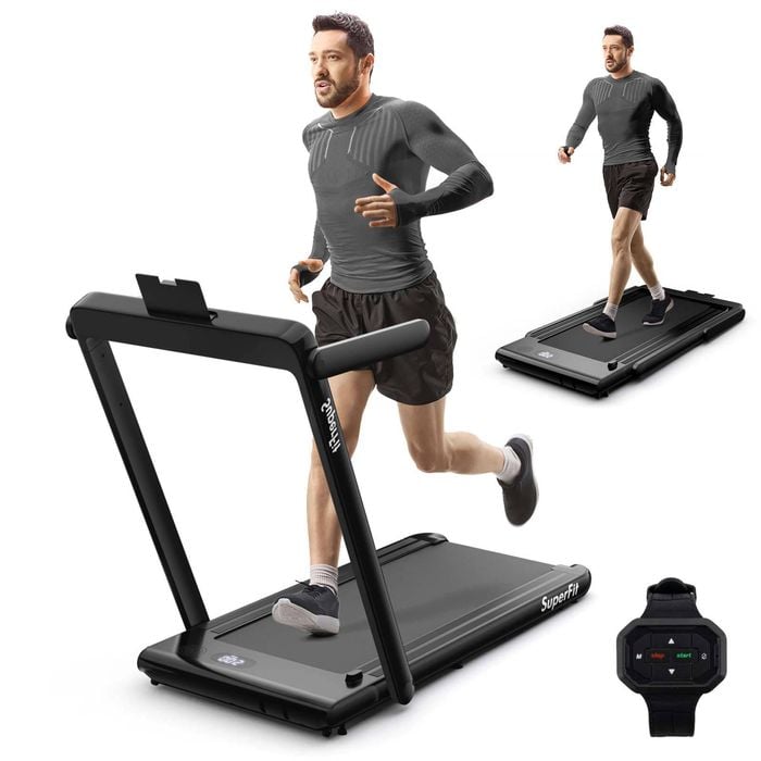 Costway 2in1 Electric Treadmill Folding Incline Running Machine W/led Display&bluetooth Speaker Home Black