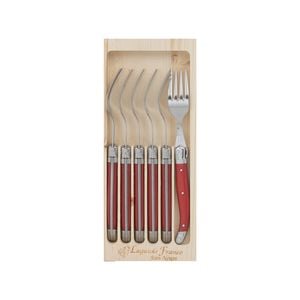 Laguiole Jean Neron 6pc. Fork Set - Red