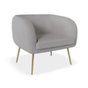 Amour Cloud Grey Armchair - Brushed Matt Gold Legs