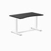 Desky Fixed Height Black Ergo Edge Desk 120x75cm White Leg