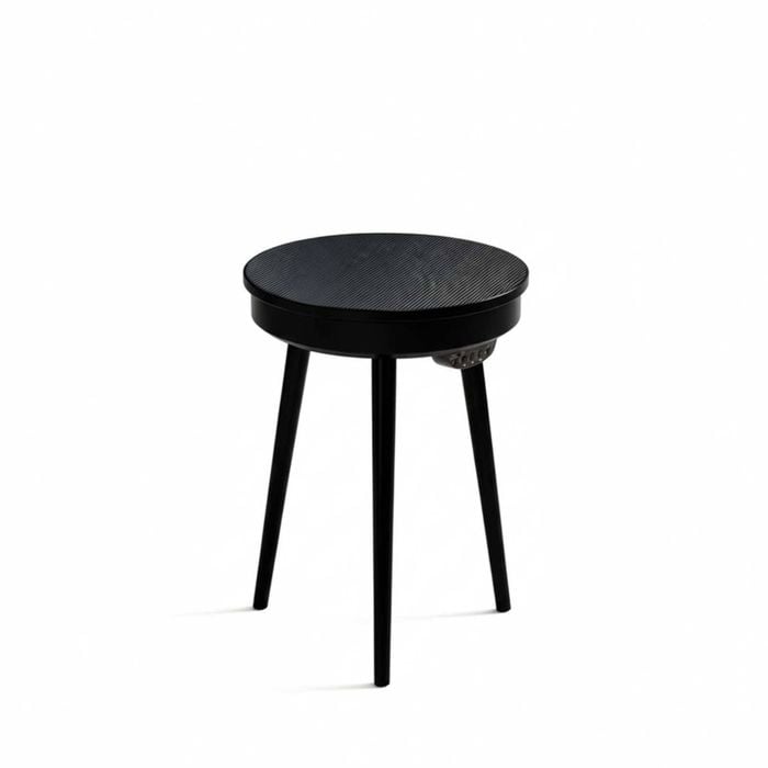 P&P Black Bluetooth Speaker End Table With LED Light And 360° Full Sound