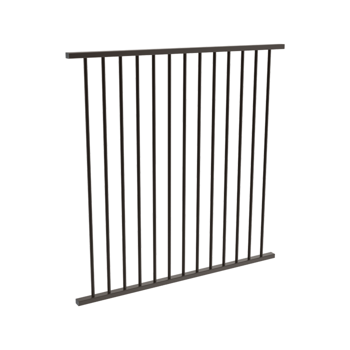 ProtectorAl 0350 - 1200 x 1200 mm Black Aluminium Pool Fence Panel Flat Top