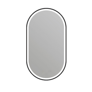 Barelli 900mm Black Signature Framed Pill LED Mirror Front-Lit With Demister & Dimming IP44