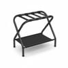 Luggage Racks Set of 2 with Fabric Storage Shelf - Black