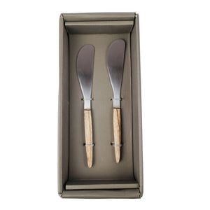2pc NF Living Spreader Set Elegant Rustic Stainless Steel 22.5x10cm Brown