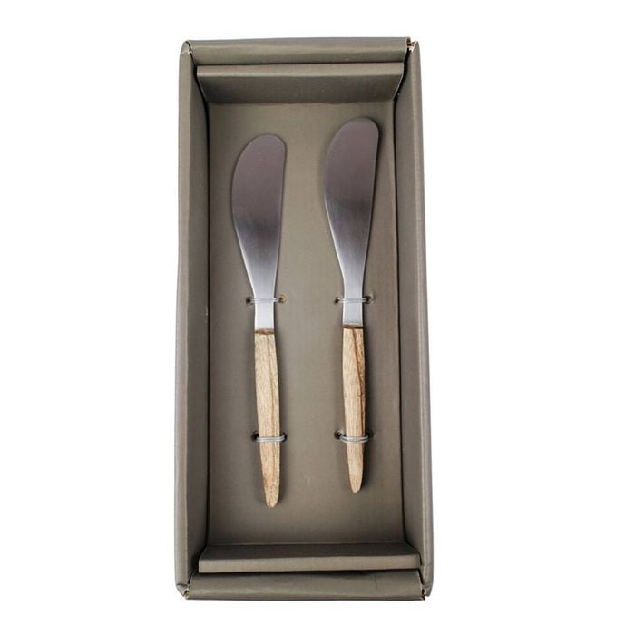 2pc NF Living Spreader Set Elegant Rustic Stainless Steel 22.5x10cm Brown