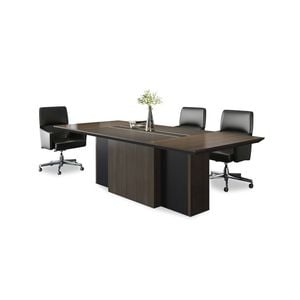 Modern Furniture CARTER Boardroom Table  2.4M - Coffee & Charcoal