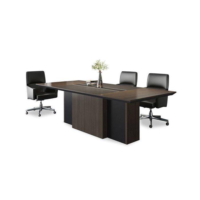 Modern Furniture CARTER Boardroom Table  2.4M - Coffee & Charcoal