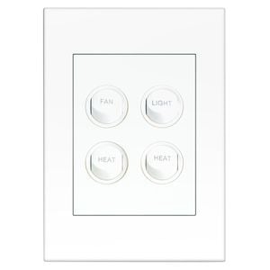 HPM VIVO 4 Gang Fan / Light / Heat Switch