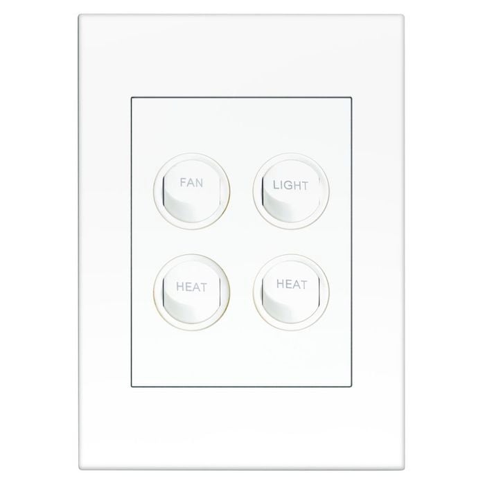 HPM VIVO 4 Gang Fan / Light / Heat Switch