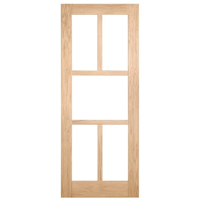 Corinthian 2340 x 920 x 35mm Internal Door White Oak Moda Clear Glass AMODG24 - 920mm