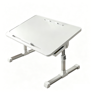 Catzon Laptop Desk For Bed With Drawer & Usb Port & Book Stand-warm White