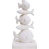 LVD Polyresin Rustic Fish Stack Sculpture 14x26cm - White
