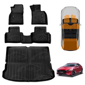 3d Floor Mats Boot Liner Set For Mazda 3 Bp Series Hatch 2019-onwards All Weather Heavy Duty Cargo Car Trunk Luggage Tray