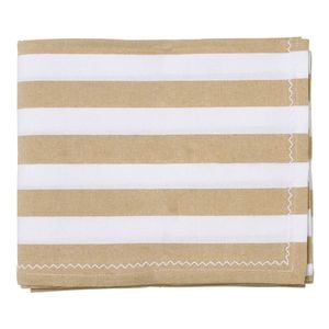 Porto Lola Cotton Striped Dining Table Cloth Cover 150x230cm Almond