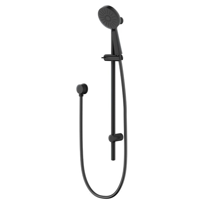 Krome 120mm Black Airstream 3 Function Rail Shower - Black