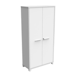 OLG Office Axis Lockable Cupboard White Melamine, 1800H x 900W x 400D, 5 Shelves
