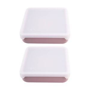 2pk Melii Silicone Kid-friendly Sandwich Lunch Container With Lid Pink 790ml