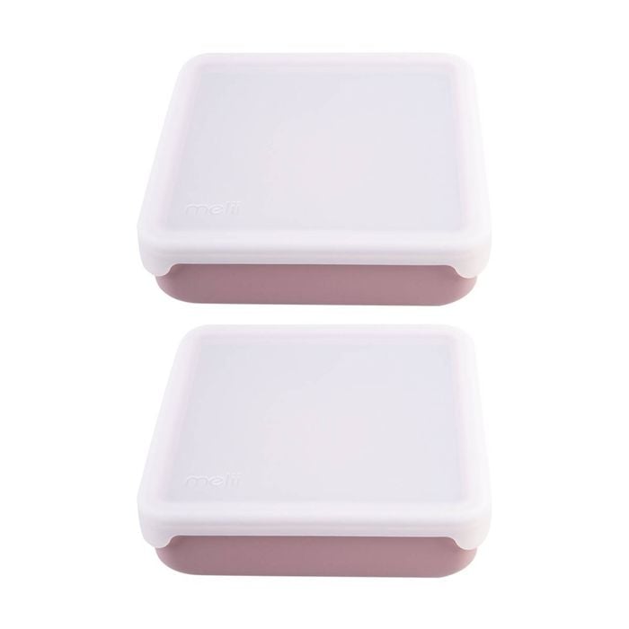 2pk Melii Silicone Kid-friendly Sandwich Lunch Container With Lid Pink 790ml