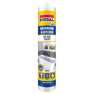 Soudal 300ml Grey Bathroom & Kitchen Silicone