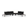 Nova Package D Outdoor Aluminium Modular Corner Lounge Charcoal & Denim Grey Cushions
