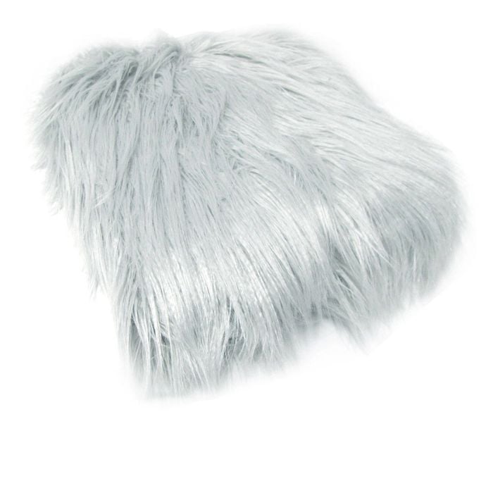 Mia Luxury Long Hair Faux Fur Throw Rug 127 x 152 cm Silver
