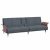 vidaXL Sofa Bed Guest Sleeper Sofa Couch Bed with Cup Holders Dark Grey Velvet