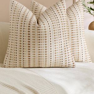 Gioia Casa 2-Pack Bohemian Dot Woven Cushion Covers 45cm x 45cm - Beige