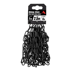 Pinnacle 2mm x 2.5m Black Matt Oblong Chain