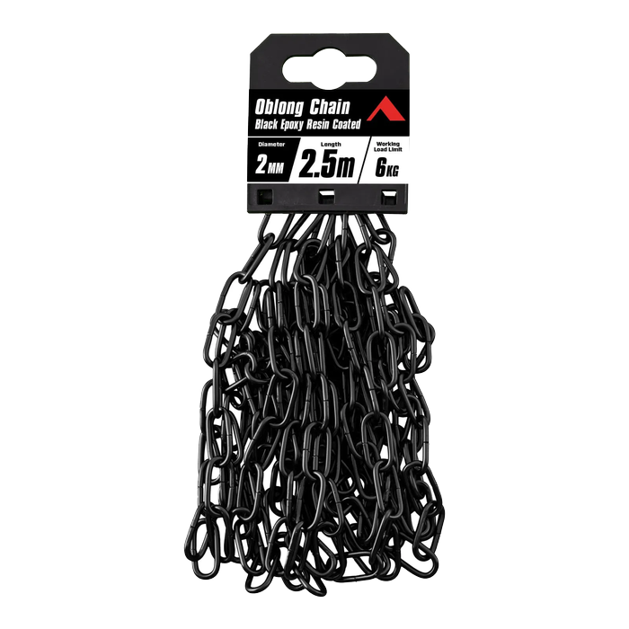 Pinnacle 2mm x 2.5m Black Matt Oblong Chain