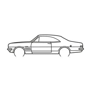 Ignite Laser Holden HK Monaro GTS Silhouette Metal Wall Art Coated Black 15.7inch/40cm