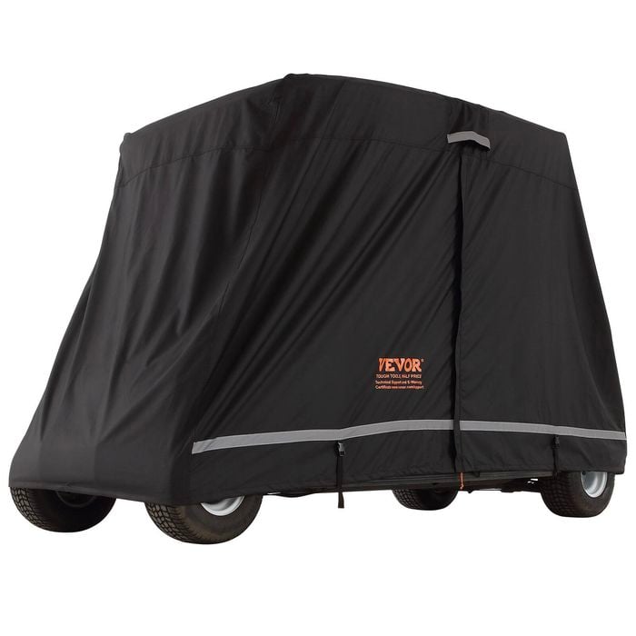 VEVOR 4 Passenger Golf Cart Cover Black Universal Fits for Most Brand Club Car Covers